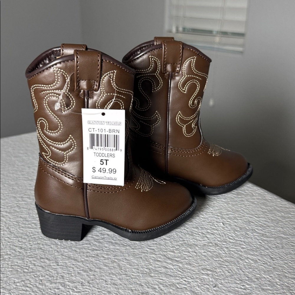 Kids Brown Western Boots - Picture 5 of 7